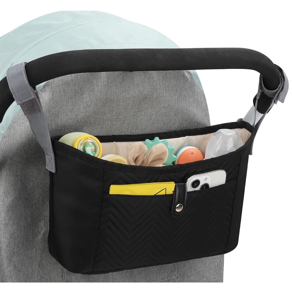 Universal Stroller Organizer, Stroller Bag, Caddy Organizer, Accessories- Black